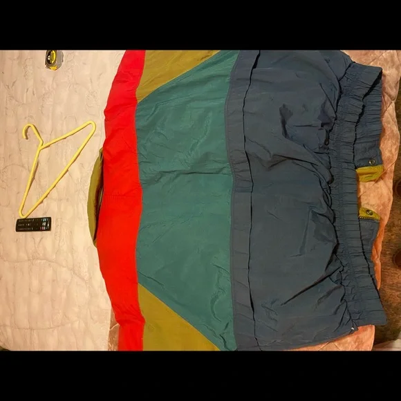 Vintage color block puffer jacket Men